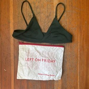 Left On Friday Dark Green Bikini Top